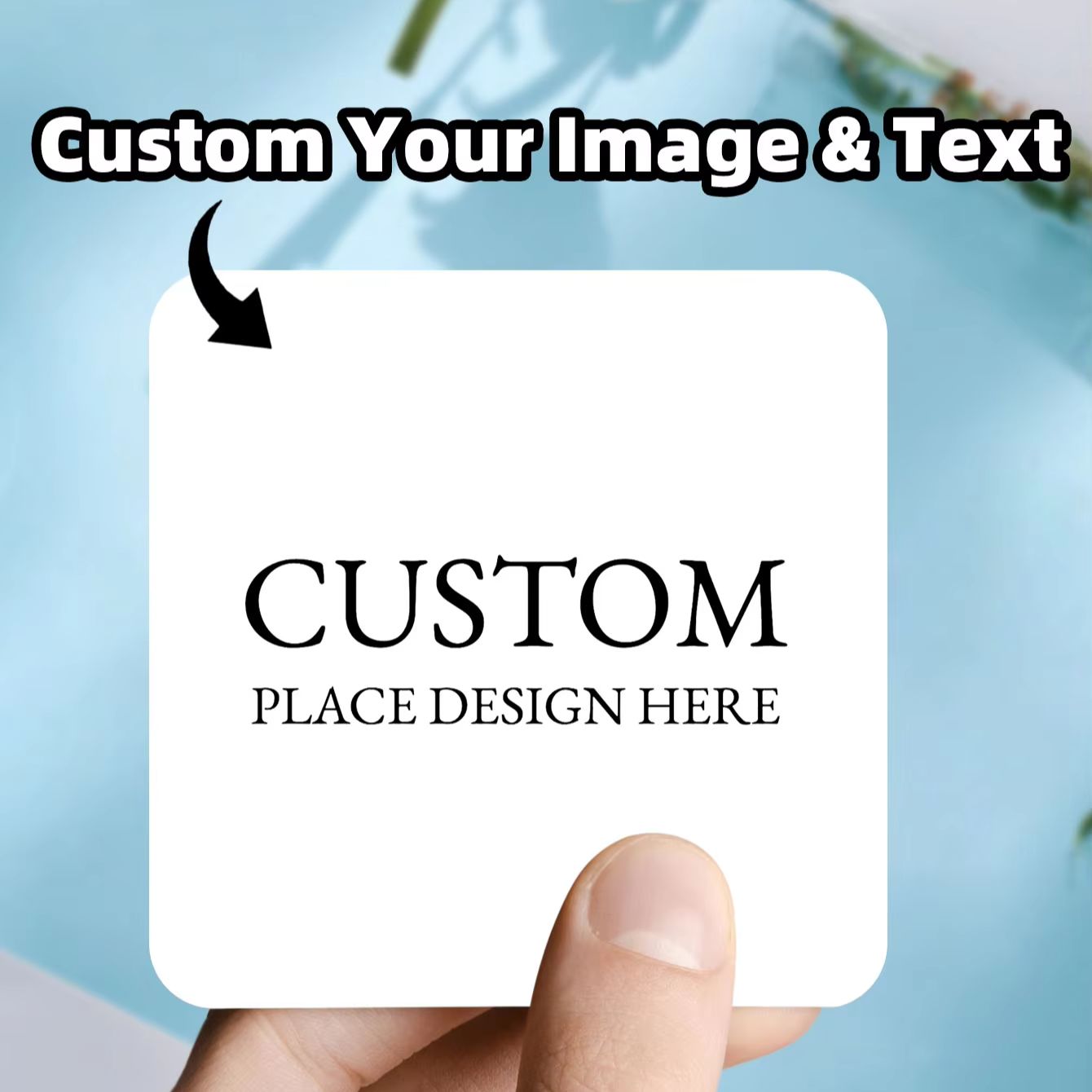 Commercial Printing Products - 1-100 sztuk spersonalizowanych, kwadratowych, wodoodpornych naklejek