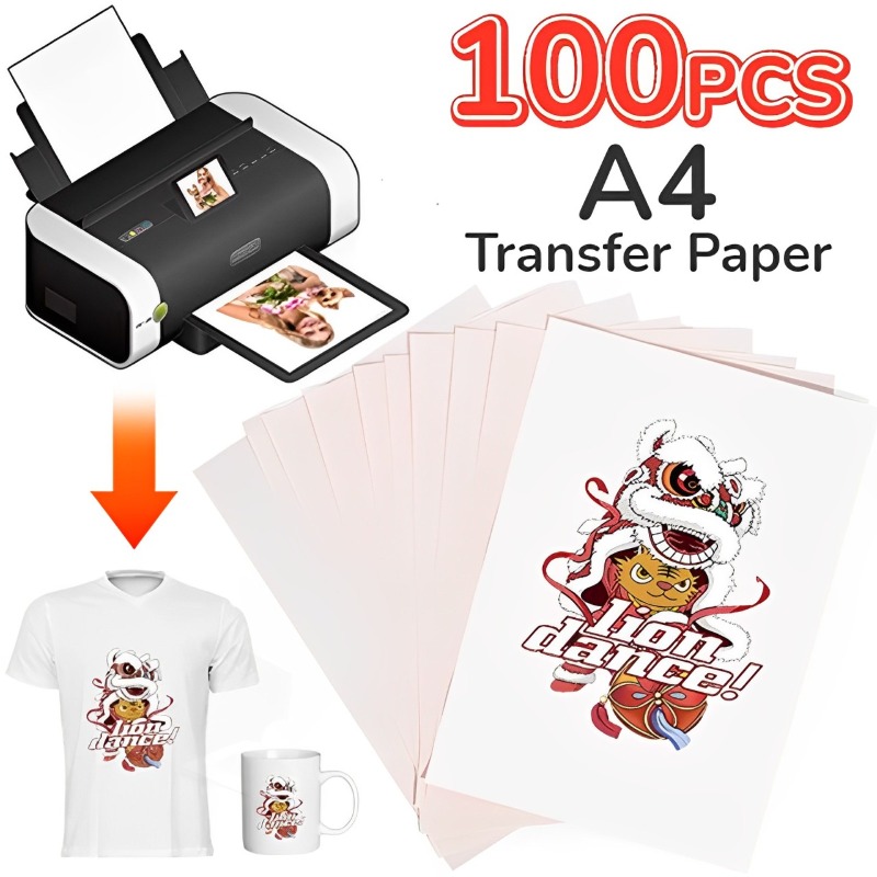 White Toner Transfer Paper - 100-10 sztuk A4 sublimacyjne papiery termotransferowe